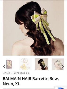 BALMAIN HAIR Barrette Bow, Neon, XL